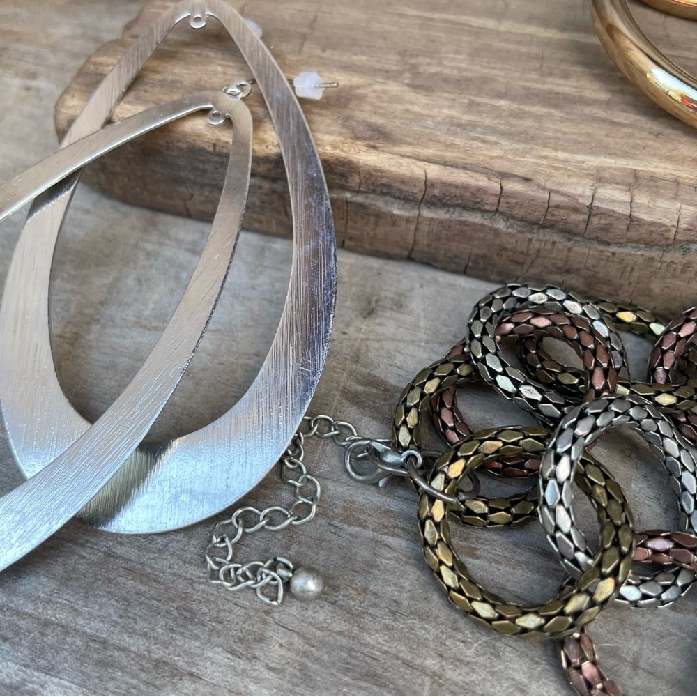 Jewely lot!  Hoop Earrings and Link Necklace